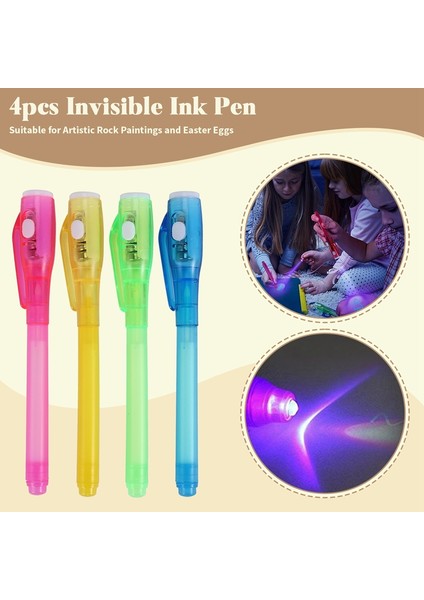 4 Parçalı Mürekkep Kalemi Eğlenceli Renkli Gizli Kelime Grafiti Kalemi, Sanatsal Kaya Resimleri ve Paskalya Yumurtaları Için Uygundur (Yurt Dışından) indirimleri