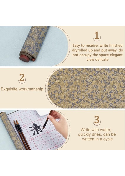 Yeniden Kullanılabilir Su Yazısı Sihirli Bez Mürekkepsiz Çin Kaligrafisi 3'lü Set Geleneksel Kaligrafi Yazı Fırçası Kalem Seti 2 (Yurt Dışından) fırsatları