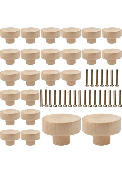 Yuvarlak Ahşap Çekmece Kulpları Ahşap Dolap Mobilya Çekmece Kulpları, Çekmeceli Gardırop Şifonyer Için Uygundur (24 Parça) (Yurt Dışından) fiyatları