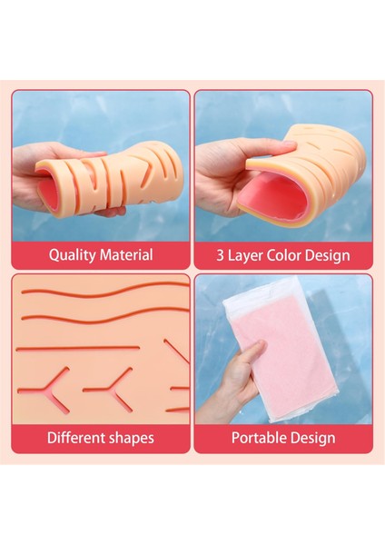 3 Parça Dikiş Pedi 3 Katlı Dikiş Uygulama Pedi Yara Dikiş Uygulaması Tıp ve Veterinerlik Öğrencileri Için (Yurt Dışından) modelleri