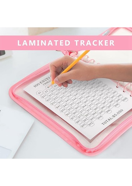 100 Zarf Mücadelesi Klasörü Tasarruf Klasörü 5050 Tasarruf Için Nakit Zarflarla Bütçe Planlaması Için Fermuarlı Kapaklı (Yurt Dışından) indirimleri