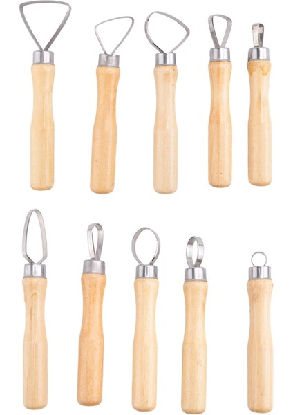 Metal + Ahşap Kalın Saplı Düz Tel Kesici Kil Çömlek Heykeltraşlık Alet Seti 10'lu Paket (Yurt Dışından) fiyatları