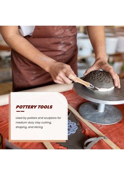 Metal + Ahşap Kalın Saplı Düz Tel Kesici Kil Çömlek Heykeltraşlık Alet Seti 10'lu Paket (Yurt Dışından) indirimleri