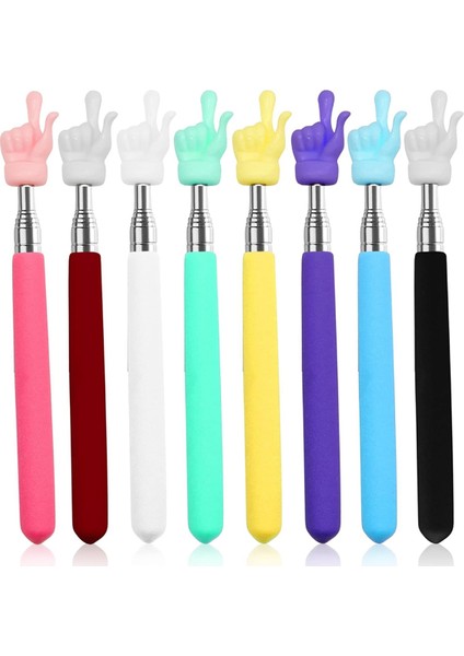 8 Adet Teleskopik Öğretmen Işaretçisi, Uzatılabilir El Işaretçisi Parmak Işaretçisi Çubuğu, Mini Geri Çekilebilir Sınıf Işaretçisi (Yurt Dışından)