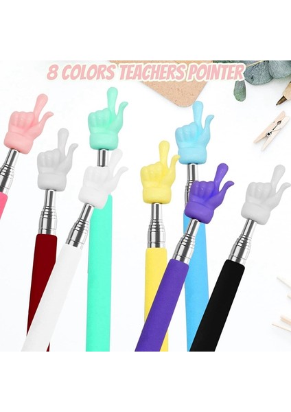 8 Adet Teleskopik Öğretmen Işaretçisi, Uzatılabilir El Işaretçisi Parmak Işaretçisi Çubuğu, Mini Geri Çekilebilir Sınıf Işaretçisi (Yurt Dışından) modelleri