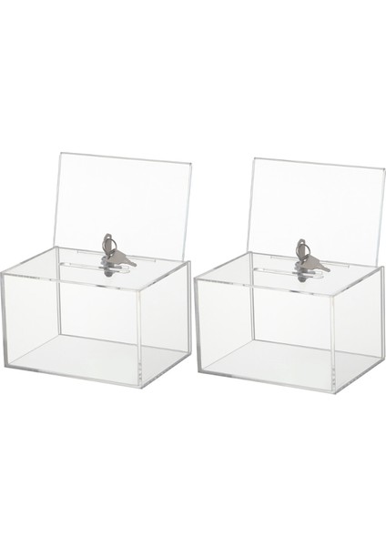 Kilitli Şeffaf Bağış Kutusu Para Toplama Kutusu Oy Sandığı Öneri Kutusu (Yurt Dışından)