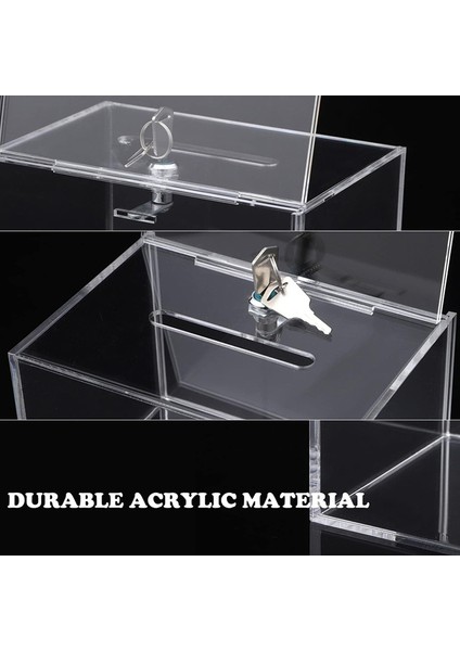 Kilitli Şeffaf Bağış Kutusu Para Toplama Kutusu Oy Sandığı Öneri Kutusu (Yurt Dışından) fırsatları