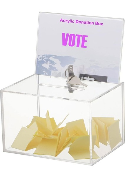 Kilitli Şeffaf Bağış Kutusu Para Toplama Kutusu Oy Sandığı Öneri Kutusu (Yurt Dışından) indirimleri