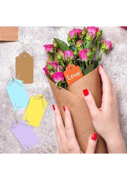 200 Adet Hediye Etiketi, Ipli 20 Renkli Kağıt Etiketler Hediyeler, Sanat ve El Sanatları, Düğün, Tatil Için Renkli Hediye Etiketleri (Yurt Dışından) fırsatları