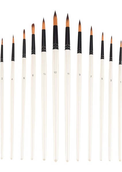 12 Parça Akrilik Boya Fırçası Seti, Akrilik Suluboya Yağlıboya Için Profesyonel Yuvarlak Uçlu Sanatçı Boya Fırçaları (Yurt Dışından) modelleri