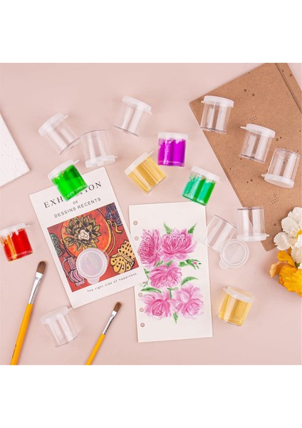 100'LÜ Paket Mini Plastik Boya Kapları Kapaklı Boya Kapları Kavanozlar Şeffaf Boya Saklama Kavanozları 0,5 Oz (25 Ml) (Yurt Dışından) fiyatları