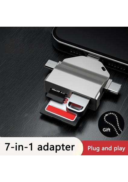 Çok Işlevli 7'si 1 Arada Kart Okuyucu USB 2.0 Tip C - Sd Adaptörü USB Flash Okuyucu Pc Dizüstü Bilgisayar Aksesuarları Siyah (Yurt Dışından) fırsatları