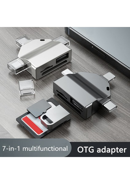 Çok Işlevli 7'si 1 Arada Kart Okuyucu USB 2.0 Tip C - Sd Adaptörü USB Flash Okuyucu Pc Dizüstü Bilgisayar Aksesuarları Siyah (Yurt Dışından) indirimleri