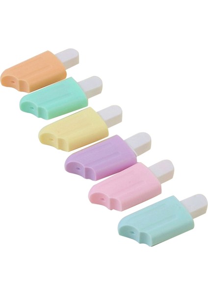 Kawaii Fosforlu Kalemler, Neon Renkli Kalemler, 6 Parça Parlak Çizim Kalemleri, Karikatür Dondurma Şeklinde (Yurt Dışından) modelleri