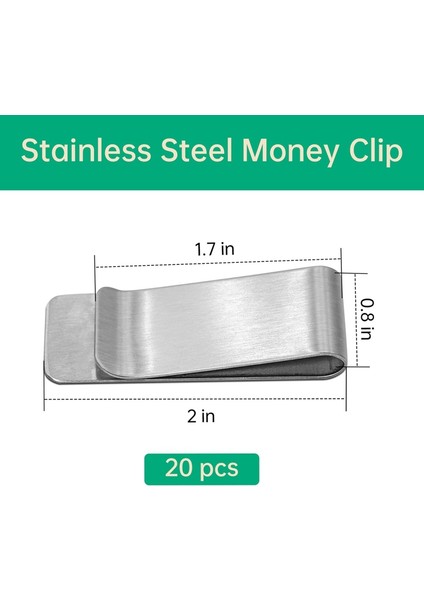 20'li Paket Paslanmaz Çelik Para Klipsi Gümüş Ince Nakit Klipsi, Kart Tutucu Metal Para Klipsi Minimalist Cep Nakit Cüzdanı (Yurt Dışından) modelleri