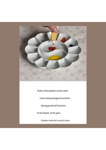 El Yapımı Seladon Paleti - Şekilli Suluboya Boya Tepsisi Ru Kiln Seramik Tabak ve Kalemlik Beyaz (Yurt Dışından) modelleri