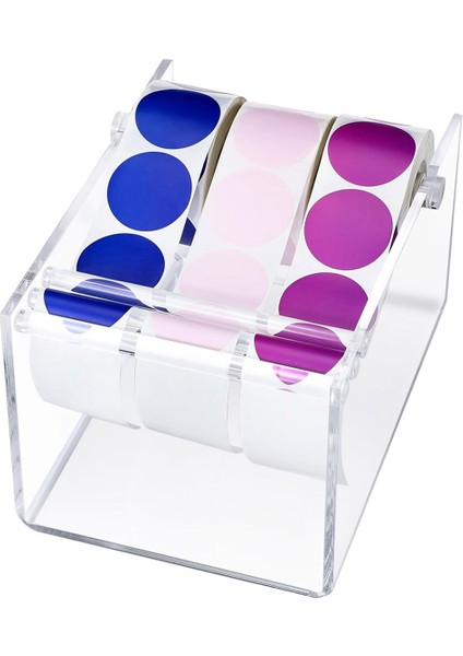 Etiket Ruloları Için 3 Diskli Etiket Dağıtıcı Akrilik Ayarlanabilir Etiket Tutucu Şeffaf Etiket Dağıtıcı (Yurt Dışından)