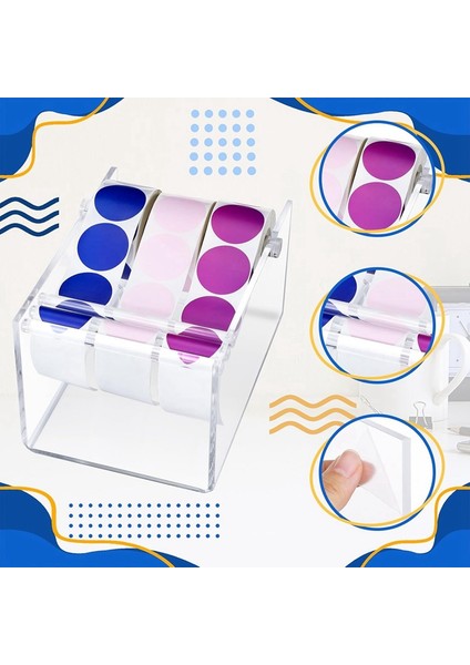 Etiket Ruloları Için 3 Diskli Etiket Dağıtıcı Akrilik Ayarlanabilir Etiket Tutucu Şeffaf Etiket Dağıtıcı (Yurt Dışından) fırsatları