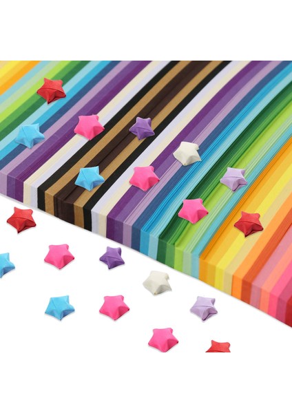 2060 Yaprak Yıldız Origami Kağıdı 27 Çeşit Renkli Kağıt Şeridi Çift Taraflı Origami Düz Renkli Dekorasyon Kağıt Şeritleri (Yurt Dışından)