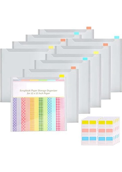 60 Yapışkanlı Dizin Sekmeli Scrapbook Kağıt Saklama Düzenleyici, Kağıt Dosyalarını Tutmak Için 10'lu Plastik Kağıt Saklama Çantası (Yurt Dışından) fiyatları