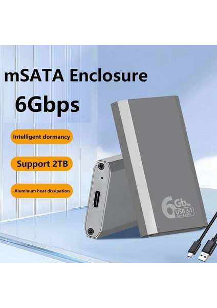 Msata Dahili Katı Hal Sürücüsü Sabit Sürücüsü Için Tip C Bağlantı Noktalı Msata - USB 3.1 Gen2 10 Gbps SSD Muhafaza Adaptörü Kutusu (Yurt Dışından) modelleri