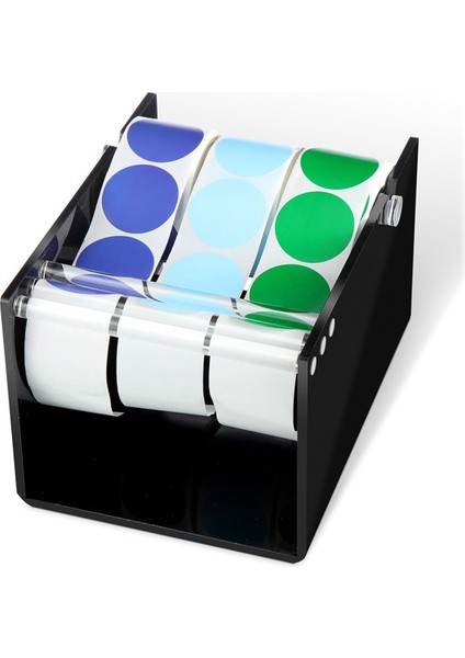 Etiket Ruloları Için 3 Diskli Etiket Dağıtıcı Akrilik Ayarlanabilir Etiket Tutucu Etiket Dağıtıcı Siyah (Yurt Dışından)