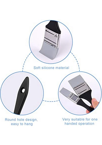 2 Adet Düz Silikon Boya Fırçası, Geniş ve Dar Silikon Şekillendirici Fırça, Sanatsal Katı Akrilik Boyalar Için (Yurt Dışından) indirimleri