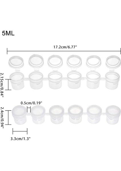 20 Şerit 120 Kap 5 ml 6 Bardak Mini Boş Boya Kabı Kapsülü Şeritleri Boya Şeritleri Sanat ve El Sanatları Plastik Saklama Kapları (Yurt Dışından) modelleri