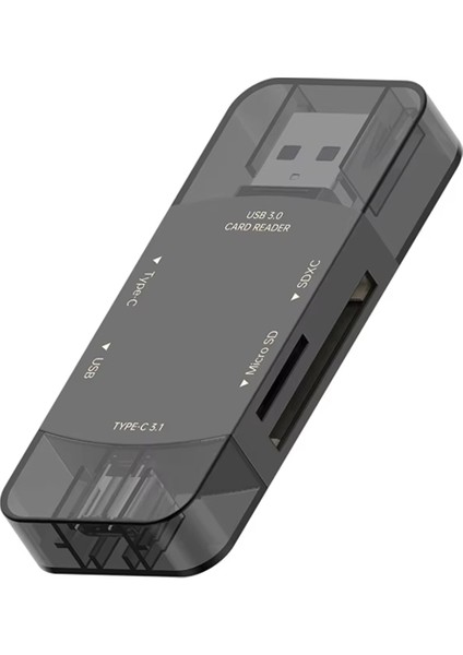 6'sı 1 Arada Otg Sd Kart Okuyucu Type-C 3.1 - USB Adaptörü USB 3.0 Tf Kartı USB Flash Bellek Kart Okuyucu Telefon Bilgisayar Için (Yurt Dışından)