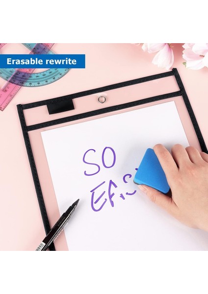 10 Adet Kuru Silinebilir Cep Kılıfı, Büyük Boy Yeniden Kullanılabilir, Kuru Silinebilir Bilet Tutucu Cepleri, Şeffaf Silinebilir Cepler, 10 Inç x 13 Inç (Yurt Dışından) fırsatları