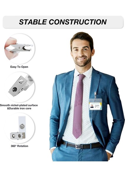 50 Adet Yatay Rozet Tutucu Metal Klipsli Şeffaf Isim Etiketi Rozet Tutucu Su Geçirmez (Yurt Dışından) indirimleri