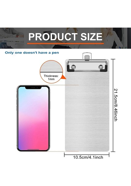 Kalemlikli Metal Alüminyum Pano 4,1 x 8,4 Inç Mini Alüminyum Cep Panosu A5 Ofis Okul Panosu (Yurt Dışından) fırsatları