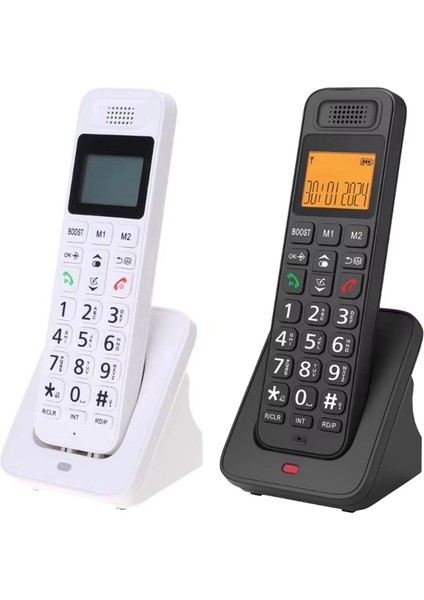 D1018 Iş Ofis Ev El Tipi Dijital Kablosuz Telefon LCD Ekranlı Sabit Sinyalli Ab Fişi Beyaz (Yurt Dışından) modelleri