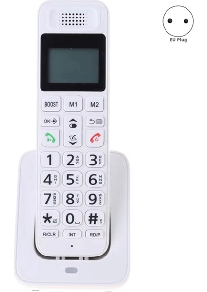 D1018 Iş Ofis Ev El Tipi Dijital Kablosuz Telefon LCD Ekranlı Sabit Sinyalli Ab Fişi Beyaz (Yurt Dışından) indirimleri