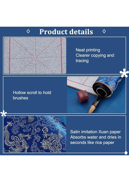 Yeniden Kullanılabilir Su Yazısı Sihirli Bez Mürekkepsiz Çin Kaligrafisi 3'lü Set Geleneksel Kaligrafi Yazı Fırçası Kalem Seti 1 (Yurt Dışından) fırsatları