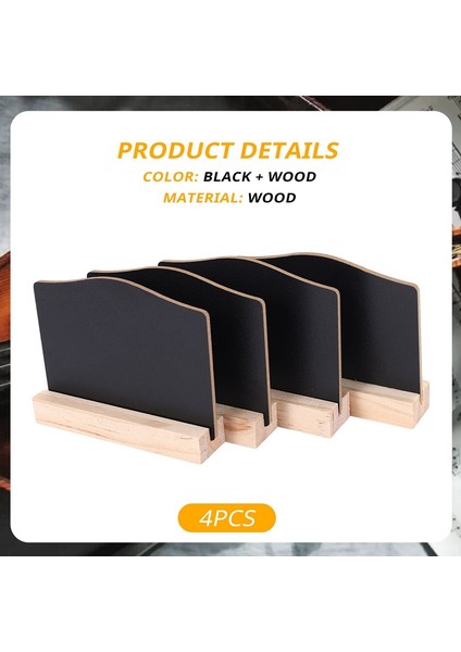 Parti, Restoran, Düğün Için Tebeşir Tabelası, Gıda Etiketleri ve Mesaj Panosu Tabelaları Için 4 Adet Mini Kara Tahta Tabelası (Yurt Dışından) indirimleri