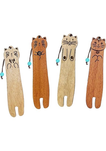 4 Adet Ahşap Ayraç Karikatür Hayvan Doğum Günü Hediyesi Ayraç Gravür Şirketi Okul Anma Hediyesi (Yurt Dışından) fiyatları