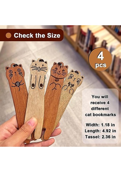 4 Adet Ahşap Ayraç Karikatür Hayvan Doğum Günü Hediyesi Ayraç Gravür Şirketi Okul Anma Hediyesi (Yurt Dışından) modelleri