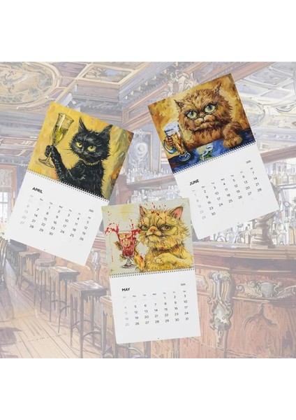 2025 Kedi Duvar Takvimi 2025 Komik Sevimli Sarhoş Kediler Temalı Takvim 8X11 Inç Kedi Severler Için Aile Planlayıcı Takvimi (Yurt Dışından) modelleri