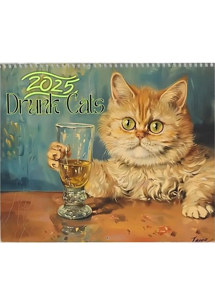 2025 Kedi Duvar Takvimi 2025 Komik Sevimli Sarhoş Kediler Temalı Takvim 8X11 Inç Kedi Severler Için Aile Planlayıcı Takvimi (Yurt Dışından) indirimleri