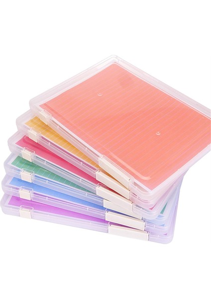 Plastik Dosya Saklama Kutusu, 8,5 x 11 Inç Mektup Kağıdı Için Iki Tür Etiketli 6'lı Paket A4 Kağıt Saklama Kutusu (Yurt Dışından)