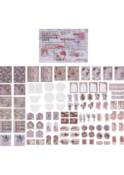 100 Adet Vintage Scrapbooking Çıkartması, Hurda Günlük Sanatı, Estetik Süsleme, Kendin Yap Kolaj Albüm Resim Çerçeveleri (Yurt Dışından)