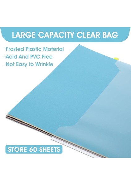 Yapışkanlı Dizin Sekmeleri Tutan 12X12 Inç Şeffaf Scrapbook Kağıt Saklama Düzenleyici (Yurt Dışından) fırsatları