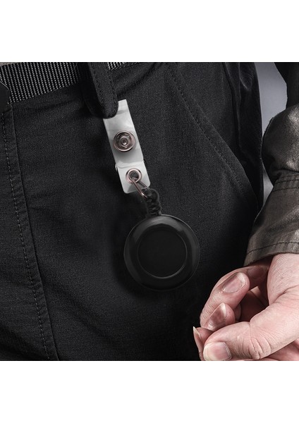 Geri Çekilebilir Yo Yo Anahtarlık Çekme Zinciri Kemer Klipsi Kimlik Kartı Tutucu Kayak Kartı - Siyah (Yurt Dışından) fırsatları