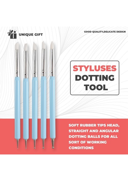 5 x 2 Yönlü Kalem Ucu Noktalama Aracı Silikon Renkli Şekillendirici Fırçalar Kalem Polimer Kil Çömlek Modelleme Heykel Tırnak Sanatı Için (Yurt Dışından) indirimleri