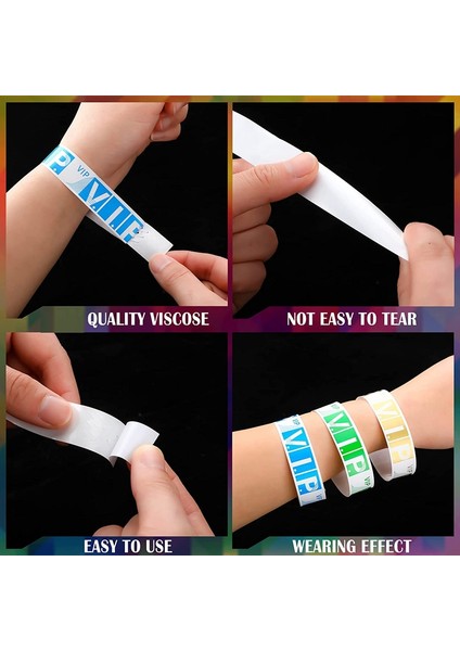 600 Paket Vıp Kağıt Bilezikler Vıp Bileklikler Su Geçirmez Vıp Bileklikler Neon Renkli Bileklikler Etkinlikler ve Partiler Için Çeşitlilik (Yurt Dışından) modelleri