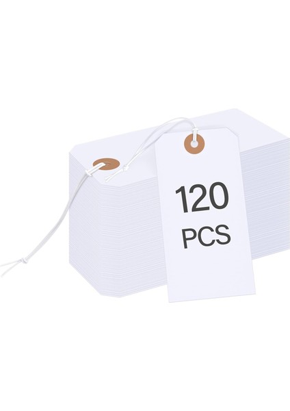 120 Adet Elastik Ipli Hediye Etiketleri, Boş Kargo Etiketleri, Büyük Işaretlemeli Hediye Çantası Etiketleri, Yazılabilir Etiketleri, Envanter Etiketi (Yurt Dışından)