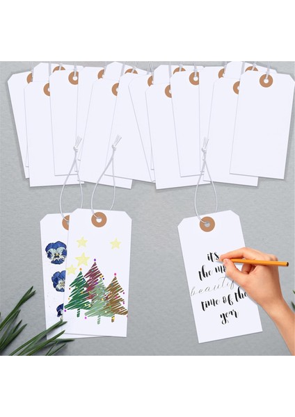 120 Adet Elastik Ipli Hediye Etiketleri, Boş Kargo Etiketleri, Büyük Işaretlemeli Hediye Çantası Etiketleri, Yazılabilir Etiketleri, Envanter Etiketi (Yurt Dışından) fiyatları