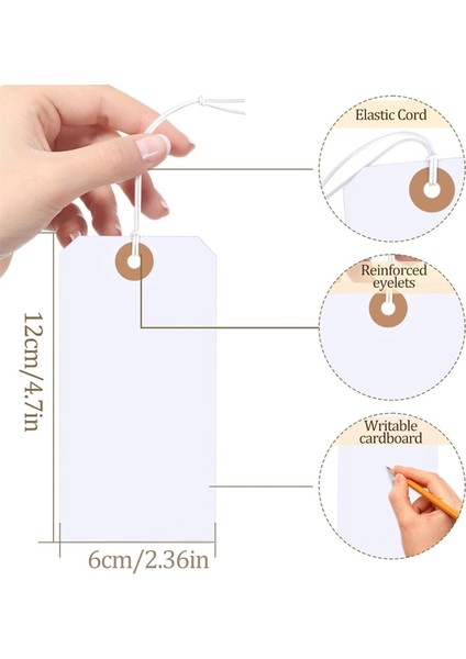 120 Adet Elastik Ipli Hediye Etiketleri, Boş Kargo Etiketleri, Büyük Işaretlemeli Hediye Çantası Etiketleri, Yazılabilir Etiketleri, Envanter Etiketi (Yurt Dışından) modelleri