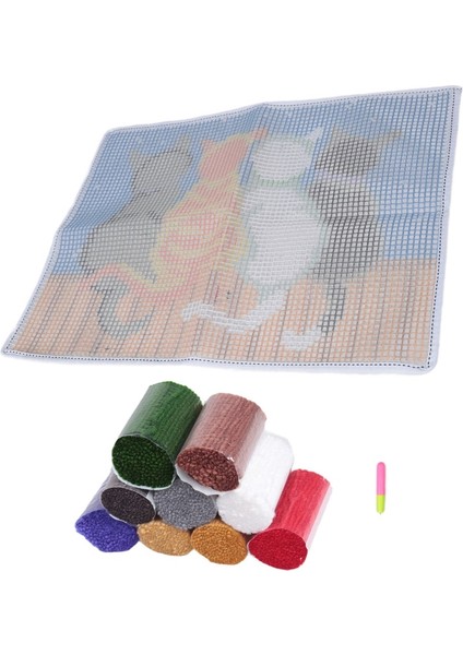 Mandal Kancalı Halı Kitleri Tığ Işi Halı Kilim Kediler Iplik Önceden Baskılı Kanvas Yastık Mat Tığ Işi Goblen Kanepe Dekoru (Yurt Dışından) modelleri